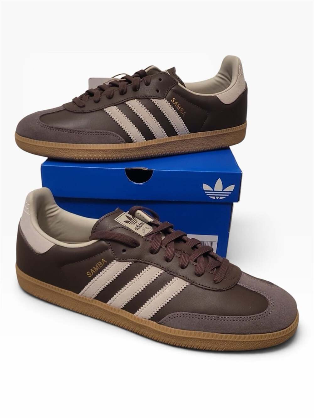 NEW Adidas Samba OG Brown Putty Grey Gold Metallic ID1481 Men's Size 10.5